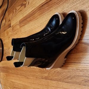 Black patent leather waterproof dolce vita rain boots